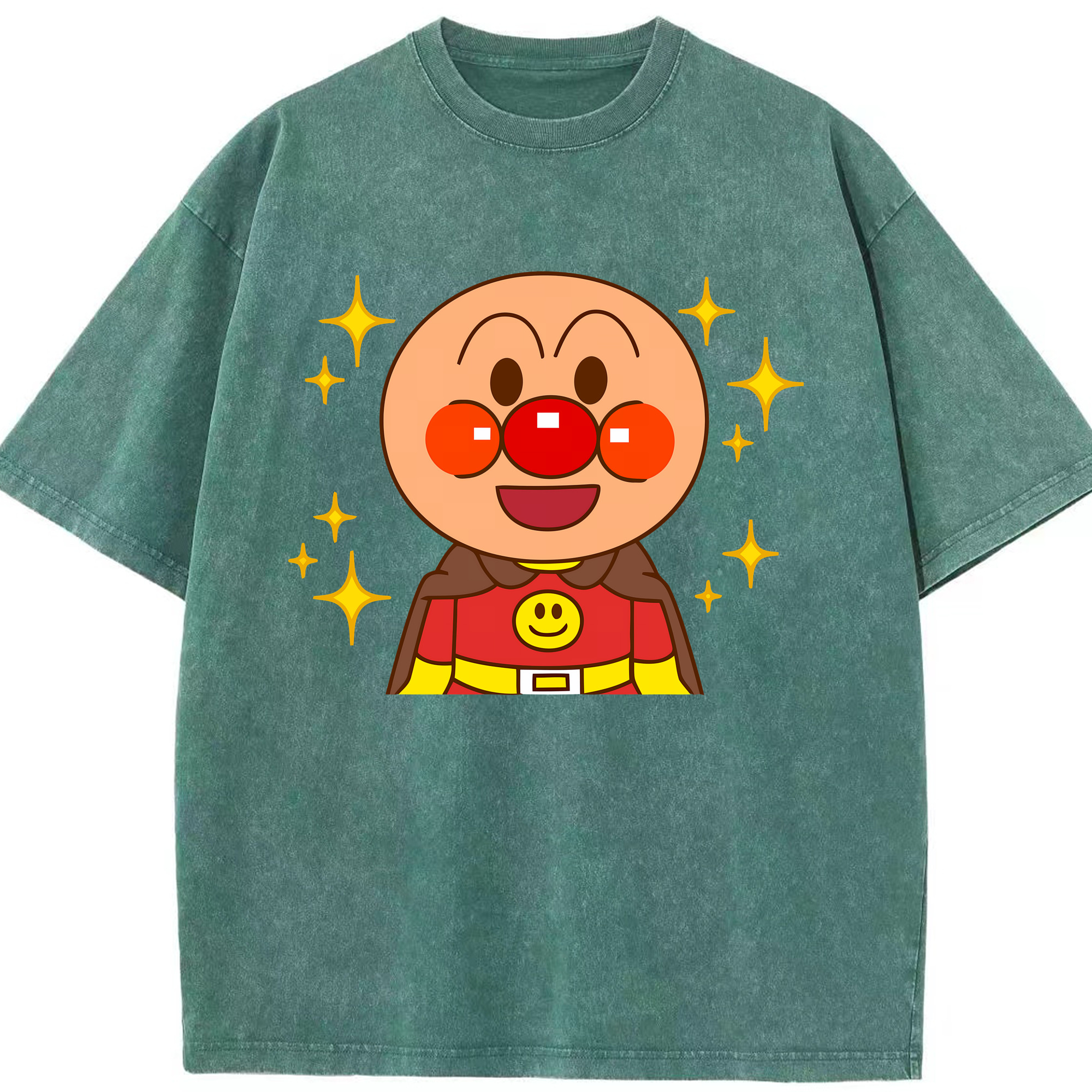 （画像用） アンパンマン Anpanman 綿100% ヴィンテージ風 半袖Tシャツ（フロントプリント）